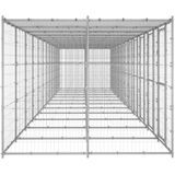 vidaXL Hondenkennel met dak 29,04 m² gegalvaniseerd staal, kennel, hondenhok, hondenhuis, kennels, hondenhokken, hondenhuizen, hondenverblijf