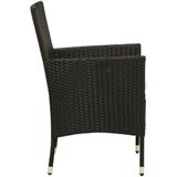 vidaXL Tuinstoelen 2 st met kussens poly rattan zwart