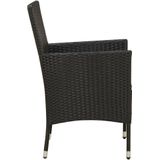 Eetkamerstoelen Havanna SET 4 st poly rattan zwart binnen/buiten