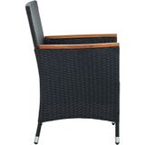 vidaXL Tuinstoelen 4 st poly rattan zwart