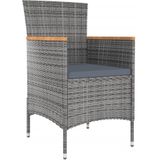 vidaXL Tuinstoelen 4 st poly rattan grijs