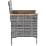 vidaXL Tuinstoelen 4 st poly rattan grijs