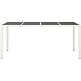 VidaXL Tuintafel 190x90x75 cm Gehard Glas en Poly Rattan Wit