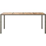 VidaXL Tuintafel 190x90x75 cm Poly Rattan en Acaciahout Grijs