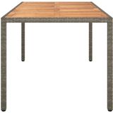 VidaXL Tuintafel 190x90x75 cm Poly Rattan en Acaciahout Grijs