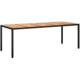 VidaXL Tuintafel 250x100x75 cm Poly Rattan Zwart