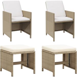 vidaXL-Tuinstoelen-2-st-met-voetenbanken-poly-rattan-beige