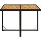 VidaXL Tuintafel 109x107x74 cm Poly Rattan en Massief Acaciahout Zwart