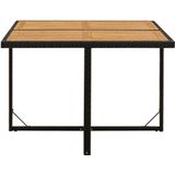 VidaXL Tuintafel 109x107x74 cm Poly Rattan en Massief Acaciahout Zwart