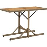 vidaXL Tuintafel massief acaciahout en poly rattan beige