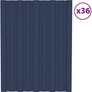 vidaXL - Dakpanelen - 36 - st - 60x45 - cm - gegalvaniseerd - staal - antracietkleurig