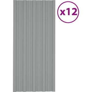 vidaXL-Dakpanelen-12-st-100x45-cm-gegalvaniseerd-staal-grijs