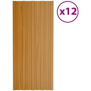 vidaXL - Dakpanelen - 12 - st - 100x45 - cm - gegalvaniseerd - staal - lichthout