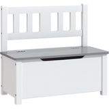 vidaXL Banc de Rangement pour Enfants Coffre de Rangement Banc de Stockage Chambre à Coucher Maison Intérieur Blanc et Gris 60x30x55 cm MDF