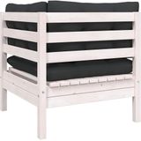 3-tlg. Garten-Lounge-Set mit Kissen in Weiß Kiefer Massivholz Vidaxl