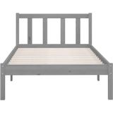 vidaXL Bedframe massief grenenhout grijs 75x190 cm