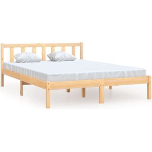 vidaXL Bedframe massief grenenhout 135x190 cm