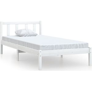 VidaXL Bedframe Massief Grenenhout Wit 100x200 cm