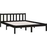 VidaXL Bedframe Massief Grenenhout Zwart 120x200 cm