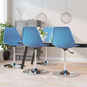 VidaXL Draaibare Eetkamerstoelen 4 st. PP Blauw