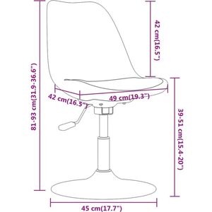 VidaXL Eetkamerstoelen 4 st. Draaibaar Stof Lichtgrijs