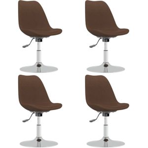 VidaXL Draaibare Eetkamerstoelen 4 st. Stof Bruin