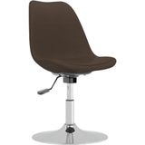 VidaXL Draaibare Eetkamerstoelen 2 st. Stof Donkerbruin