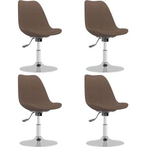 Eetkamerstoelen draaibaar stof vidaXL: Kleur - Taupe, Maat - 4 st. - 338335XL