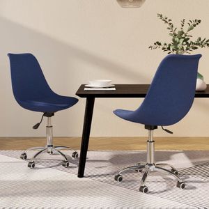 vidaXL-Eetkamerstoelen-2-st-draaibaar-stof-blauw