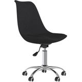 VidaXL Draaibare Eetkamerstoelen 2 st. Stof Zwart