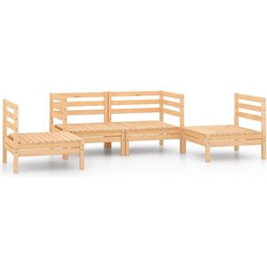 vidaXL - 4-delige - Loungeset - massief - grenenhout