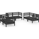 6-tlg. Garten-Lounge-Set Schwarz Massivholz Kiefer Vidaxl