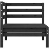 6-tlg. Garten-Lounge-Set Schwarz Massivholz Kiefer Vidaxl