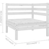 VidaXL Loungeset 5-delig Massief Grenenhout Wit