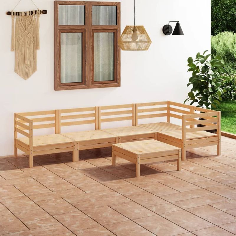 6-tlg. Garten-Lounge-Set Kiefer Massivholz Vidaxl