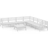 vidaXL 8-tlg. Garten-Lounge-Set Massivholz Kiefer Weiß