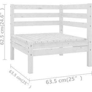 VidaXL Loungeset 12-delig Massief Grenenhout Wit