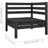 Vidaxl - 11-tlg. Garten-Lounge-Set Massivholz Kiefer Schwarz