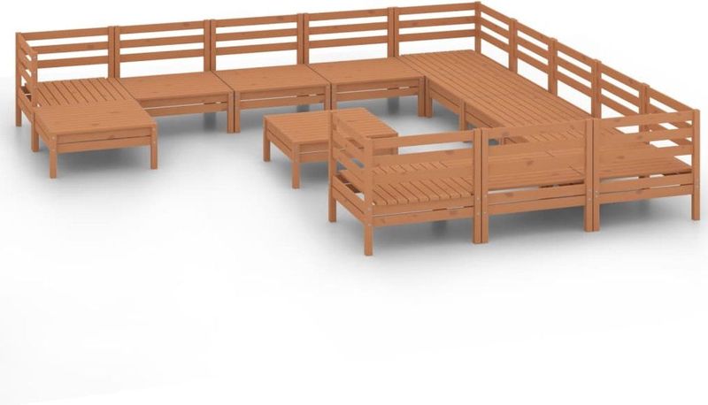 Vidaxl - 13-tlg. Garten-Lounge-Set Honigbraun Massivholz Kiefer