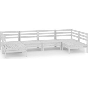 vidaXL-6-delige-Loungeset-massief-grenenhout-wit