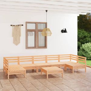 VidaXL 8-delige Loungeset Massief Grenenhout