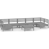 8-tlg. Garten-Lounge-Set Grau Massivholz Kiefer Vidaxl