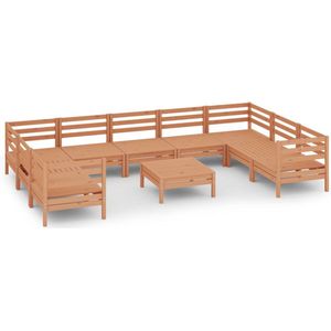 vidaXL - 10-delige - Loungeset - massief - grenenhout - honingbruin