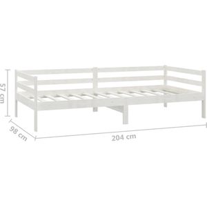 vidaXL Tagesbett mit Matratze 90x200 cm Weiß Kiefer Massivholz
