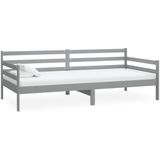 VidaXL Slaapbank met Matras Massief Grenenhout Grijs 90x200 cm