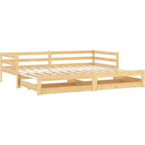 vidaXL-Slaapbank-uitschuifbaar-massief-grenenhout-2x(90x200)-cm