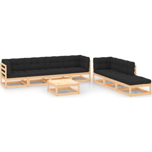 vidaXL 8-tlg. Garten-Lounge-Set mit Kissen Massivholz Kiefer