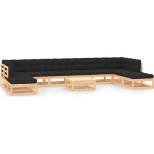 VidaXL 11-delige Loungeset met Antracietkleurige Kussens - Grenenhout