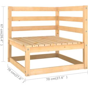 vidaXL - 8-delige - Loungeset - met - antracietkleurige - kussens - grenenhout