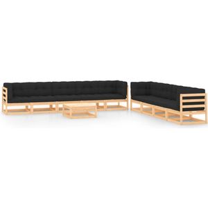 vidaXL 10-tlg. Garten-Lounge-Set mit Kissen Massivholz Kiefer